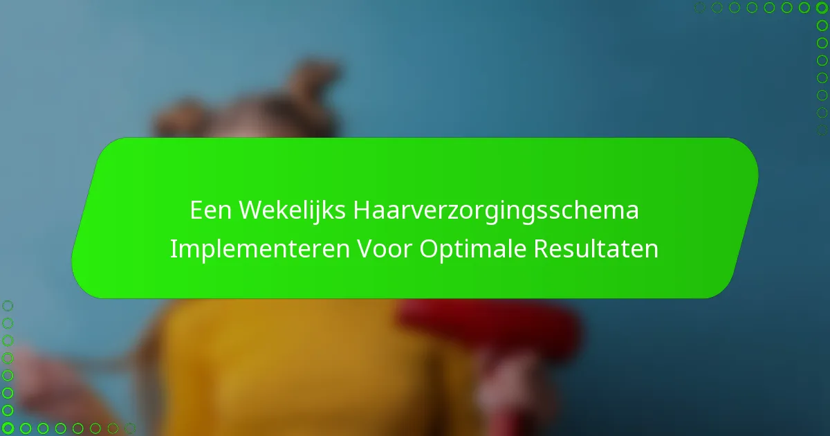 Een Wekelijks Haarverzorgingsschema Implementeren Voor Optimale Resultaten