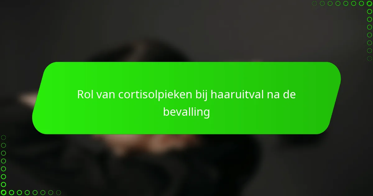 Rol van cortisolpieken bij haaruitval na de bevalling