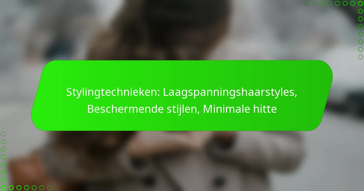 Stylingtechnieken: Laagspanningshaarstyles, Beschermende stijlen, Minimale hitte