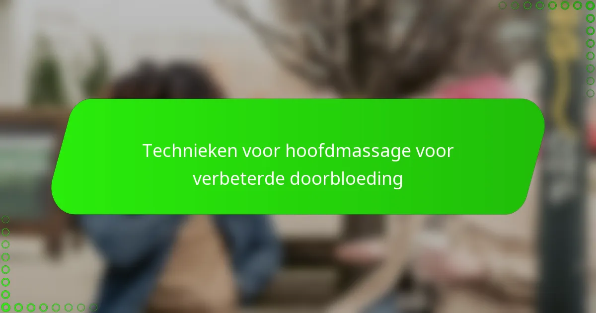 Technieken voor hoofdmassage voor verbeterde doorbloeding