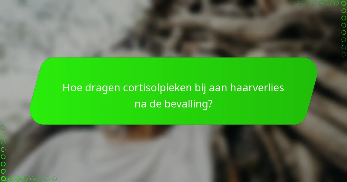 Hoe dragen cortisolpieken bij aan haarverlies na de bevalling?