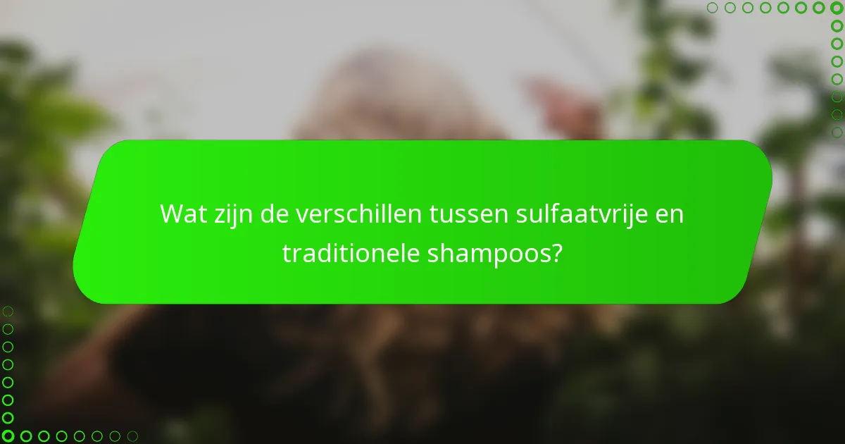 Wat zijn de verschillen tussen sulfaatvrije en traditionele shampoos?